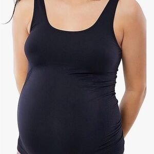 Ingrid and Isabelle Black Maternity Belly Support Tank Top